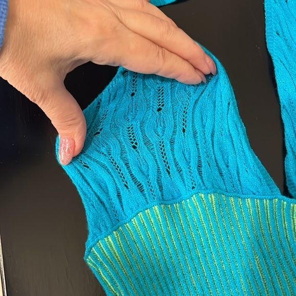 PrettyLittleThing Shape blue knit unitard jumper underbust detail, size 6 NWT - Picture 7 of 15